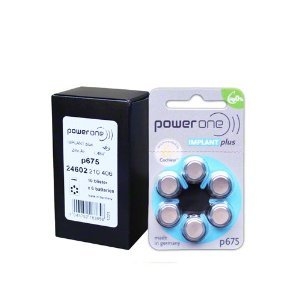 Power One Size 675 Cochlear Implant Batteries - Box of 60 Batteries