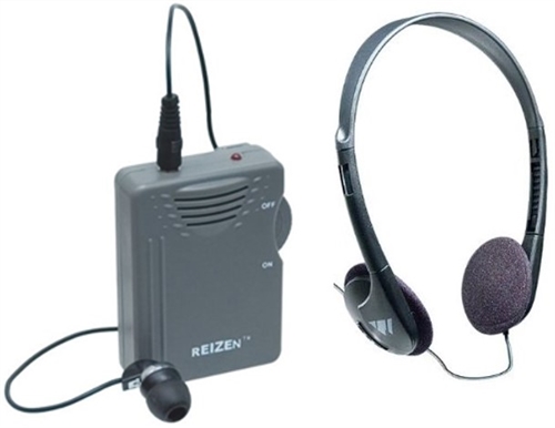 ELITE Package! Reizen Loud Ear Personal Sound Amplifier with Headphone and Earphone